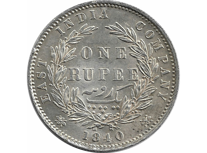 INDE ANGLAISE ONE RUPEE VICTORIA 1840 SUP-