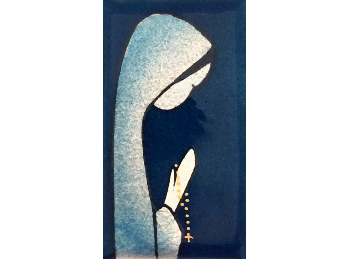 Vierge au Chapelet Fille 7X4cm - EMAUX DU LIBAN