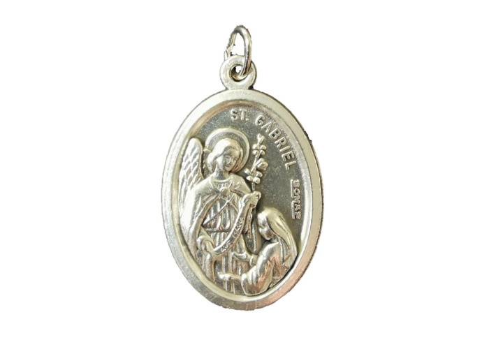 Médaille 22mm Ovale en métal argenté - ST GABRIEL