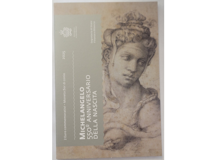 SAINT MARIN 2025 2 EURO COMMEMORATIVE MICHELANGELO BU