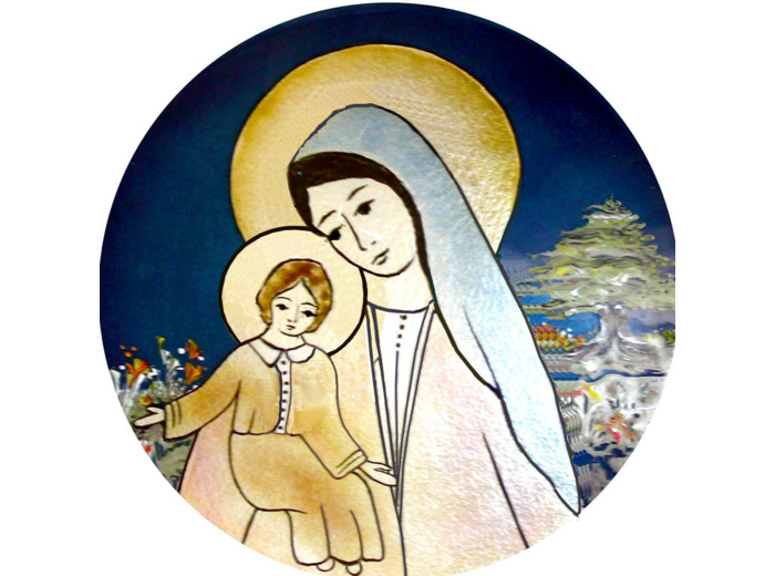 Vierge du cèdre D8,3cm - EMAUX DU LIBAN