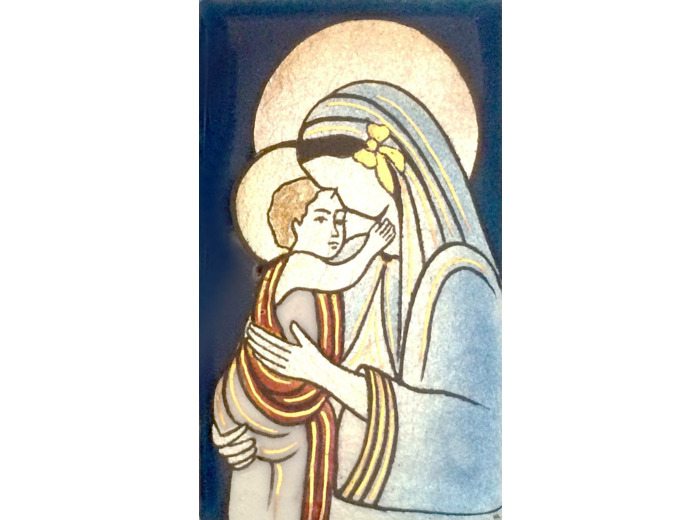 Vierge à la boucle 9,5X5,5cm - EMAUX DU LIBAN