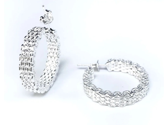 Petites Créoles épaisses Uniques Argent