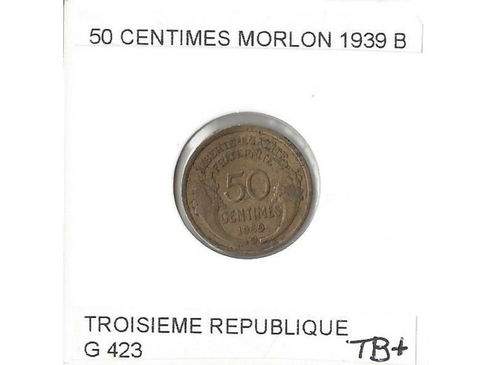 FRANCE 50 CENTIMES MORLON 1939 B TB+