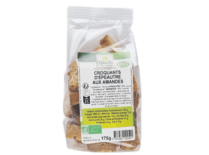 Croquants D'Épeautre aux Amandes Bio 175g