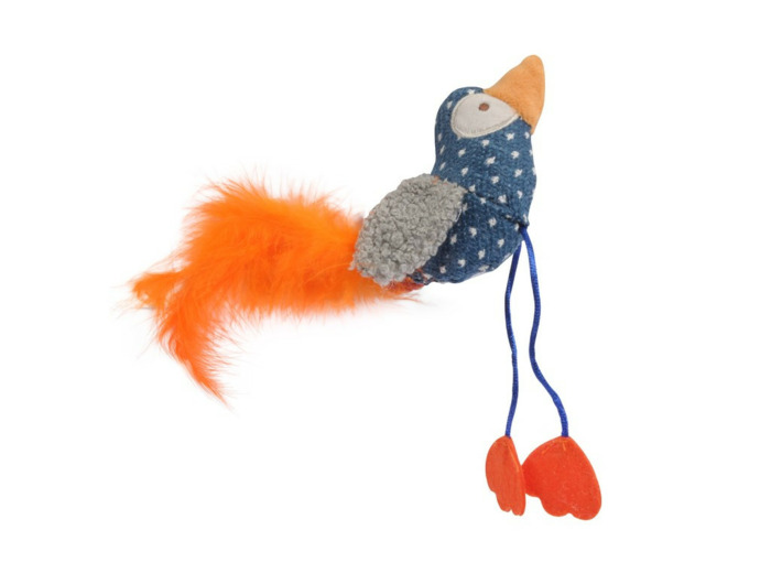 Jouet oiseaux avec plumes pour chat/chaton