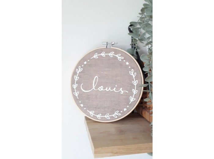 Cadre Prénom Couronne de feuilles