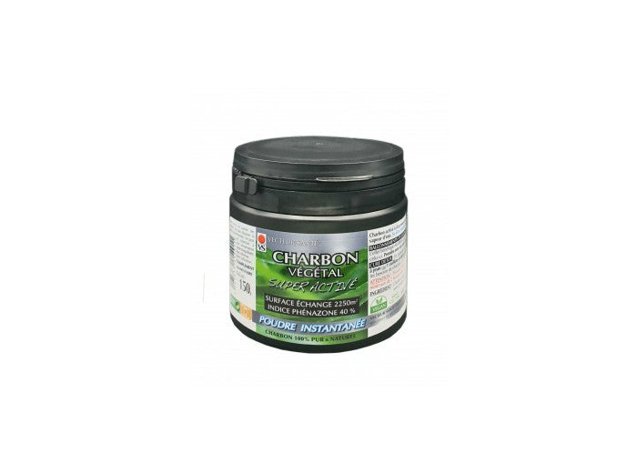 Charbon végétal super activé en poudre-150g-Vecteur santé