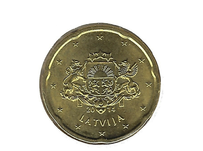 LETTONIE 2014 20 CENTIMES SUP