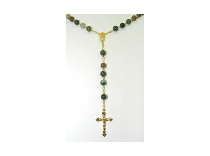 Chapelet pierre véritable 8mm chaine dorée- AGATE + boite