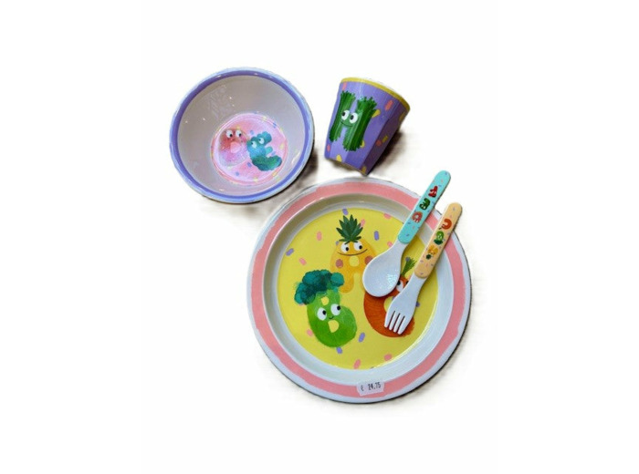 COFFRET REPAS EN MELANIME POUR ENFANT COLLECTION LEGUMES