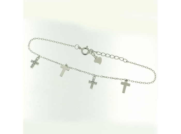 Bracelet en Argent 925 avec breloques croix