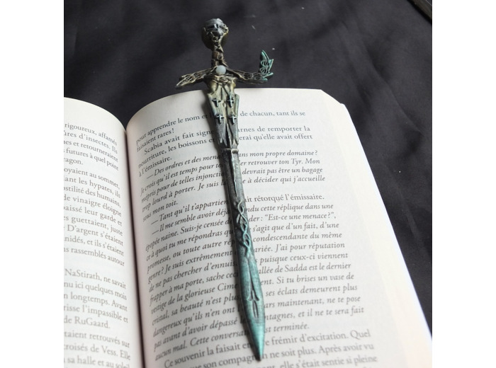 Marque Pages 3D "Epée de Jeanne d'arc" Pierre naturelle amazonite