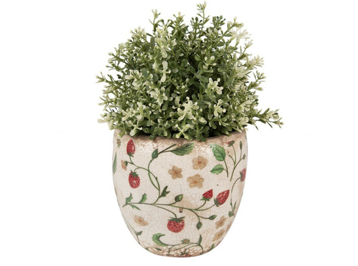 Pot de fleurs Fraise céramique 14x14x14cm