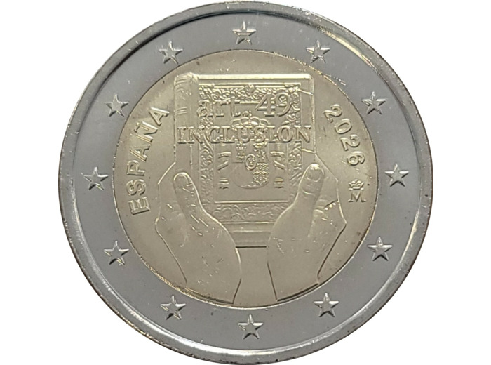 ESPAGNE 2026 2 EURO COMMEMORATIVE INCLUSION UNC