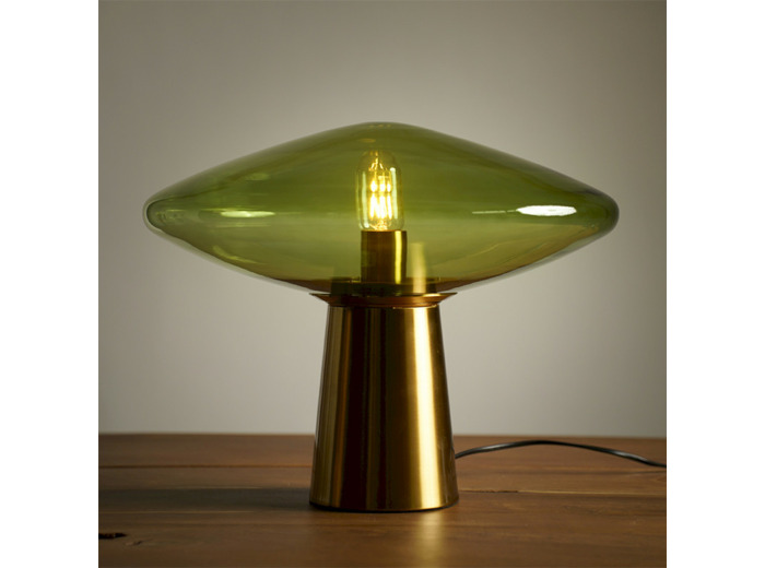Lampe Wilma verte verre 44x44x35cm