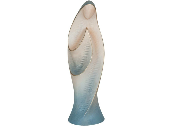 Vierge CONTEMPORAINE en bois 11cm- BLEUE