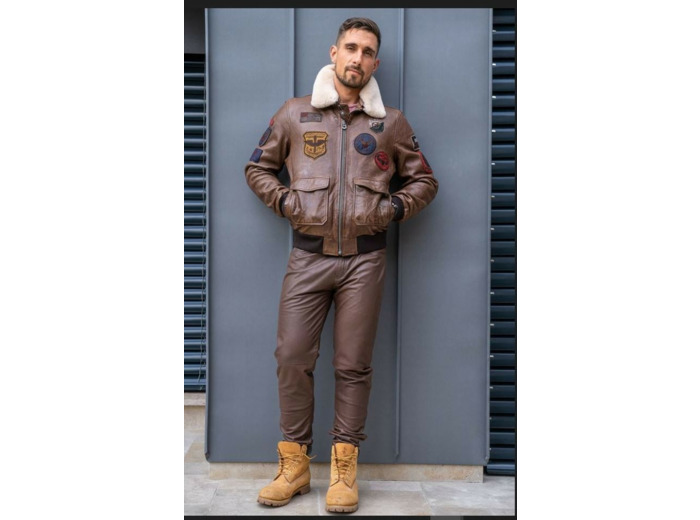 BA 947 Blouson aviateur  homme cuir bison