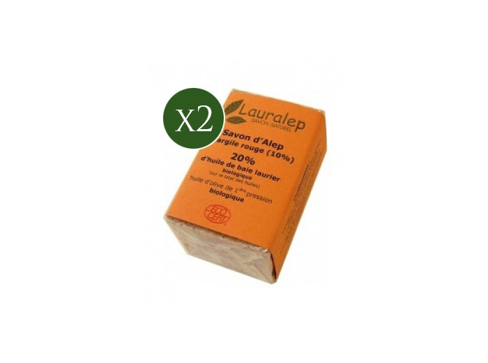 Lot de 2 savons d'Alep à l'Argile Rouge 150g