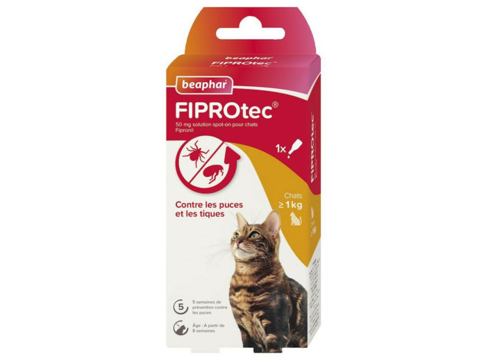 FIPROtec 50 mg solution spot-on pour chats - 1 pipette
