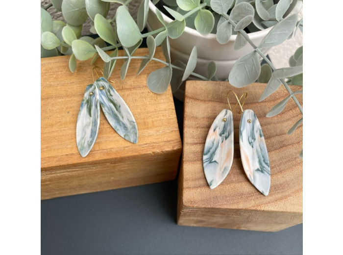 Boucles d'oreille en porcelaine colorée Marie Courtillat