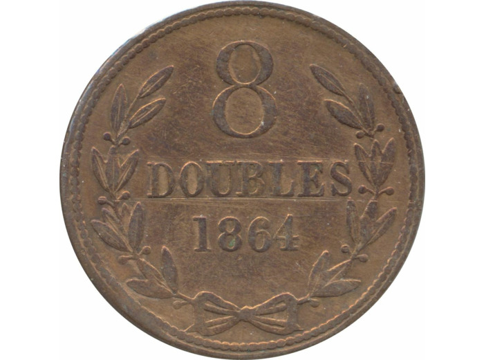GUERNESEY 8 DOUBLES 1864  TTB
