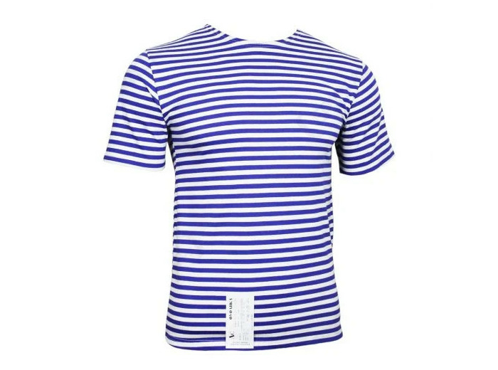 Telnyashka bleu roi : t-shirt russe marinière, héritage militaire authentique