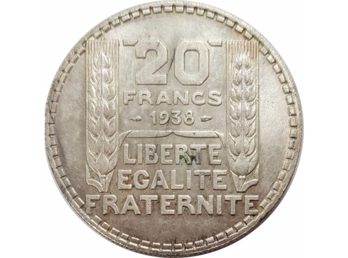 FRANCE 20 FRANCS TURIN 1938 TTB+ N2