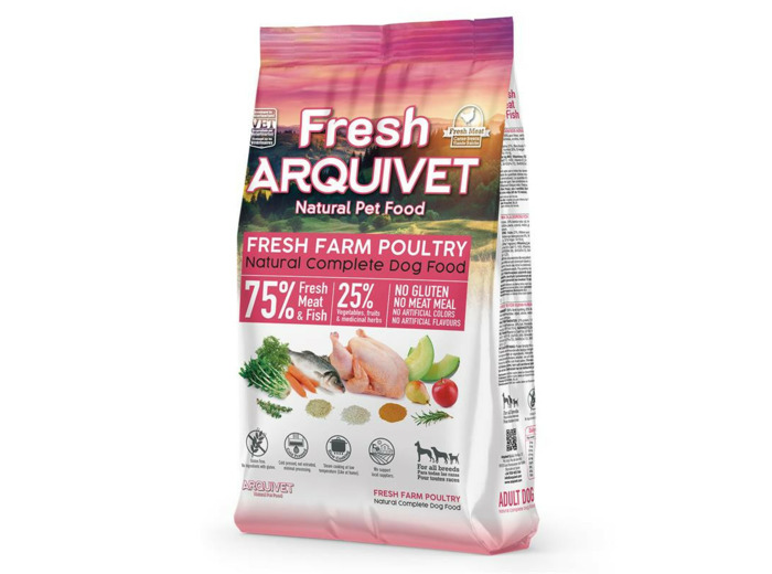 Croquettes Arquivet "Fresh Farm" à la dinde pour chiens adultes - 2.5kg