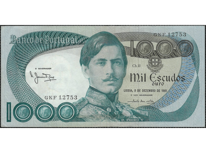 PORTUGAL 1000 ESCUDOS 3-12-1981 GKF TTB+ (W175c)