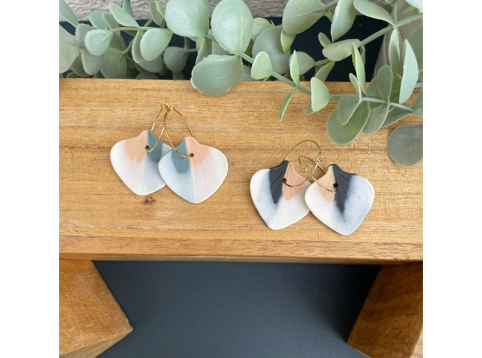 Boucles d'oreille créoles en porcelaine Marie Courtillat