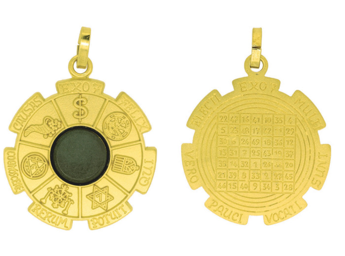 Médaille 40mm Esotérique EXO 7 en Métal Doré avec Aimant
