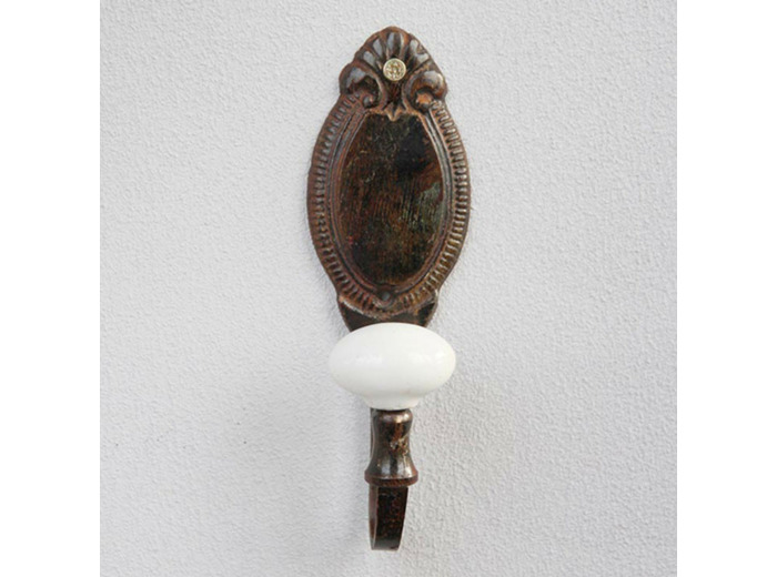 Patère camée fonte marron 15x4x5cm