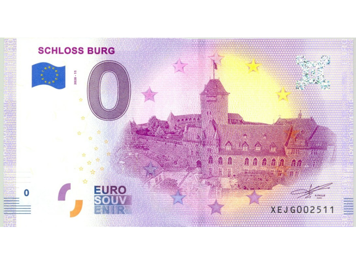 ALLEMAGNE 2020-11 SCHLOSS BURG BILLET SOUVENIR 0 EURO TOURISTIQUE NEUF
