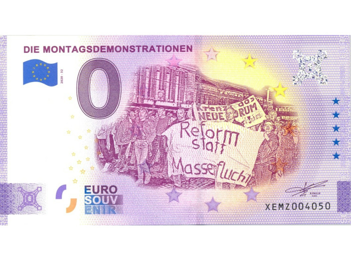 ALLEMAGNE 2020-32 DIE MONTAGSDEMONSTRATIONEN BILLET SOUVENIR 0 EURO TOURISTIQUE