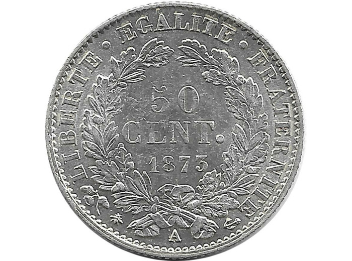 FRANCE 50 CENTIMES CERES 1873 A SUP
