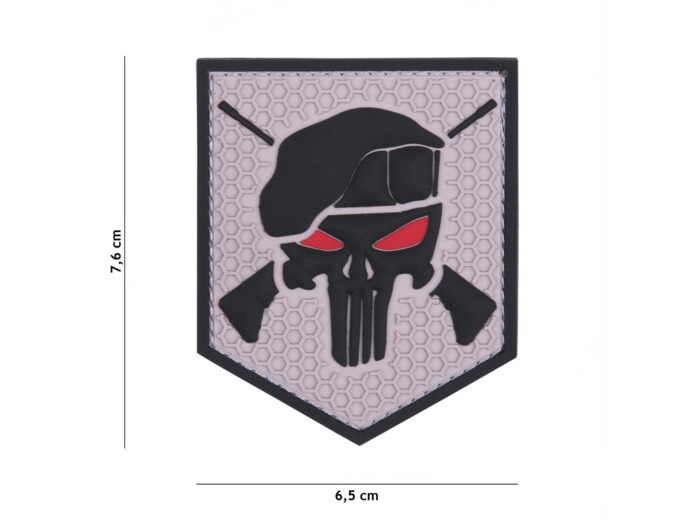 Patch 3D PVC Commando Punisher (gris)