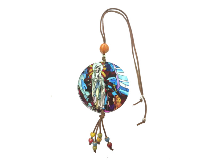 Pendentif pour voiture Acrylique D88mm - ND LOURDES