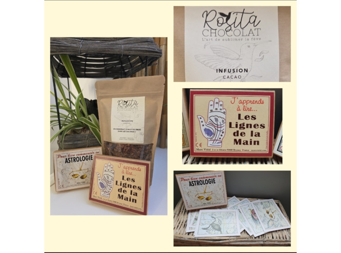 SOIREE FILLES ✨coffret de noël avec deux jeux et une infusion cacao