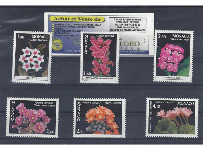 MONACO 1982 N°1306 AU N°1311 NEUF ** AVEC GOMME D'ORIGINE COTE 25,00 €