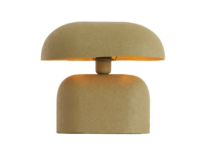 Lampe à poser design champignon vert olive 34x21x30cm