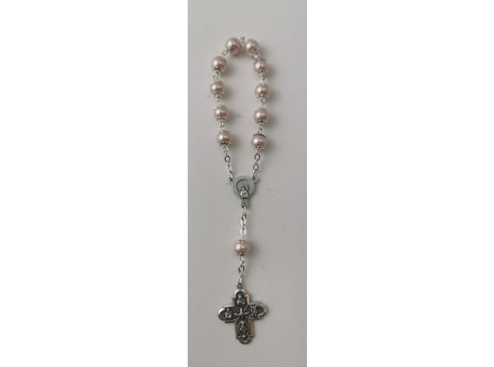 Dizainier Perles en Verre sur Chaîne Argentée - ROSE