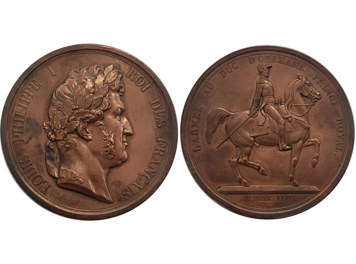 MEDAILLE L'ARMEE AU DUC D'ORLEANS PRINCE ROYAL - LOUIS PHILIPPE I