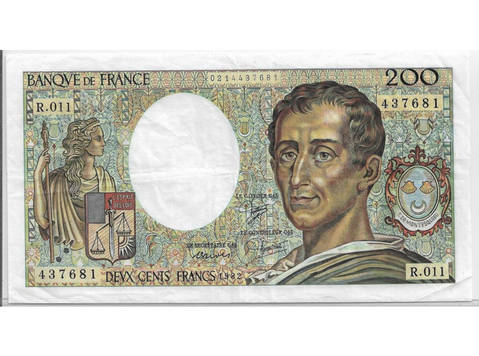 FRANCE 200 Francs MONTESQUIEU 1982 R.011 TTB+