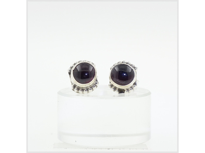 Puces Grenat en argent massif