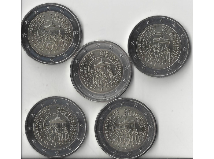 ALLEMAGNE 2015 2 EURO 5 ATELIERS REUNIFICATION 25 ANS SUP