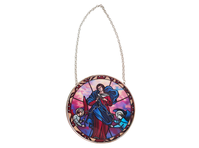 Vitrail Mural en verre D114mm, avec ventouse - MARIE QUI DEFAIT ...