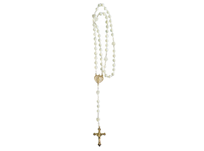 Chapelet Perles en Nacre Sur Chaine Dorée - COEUR MIRACULEUSE
