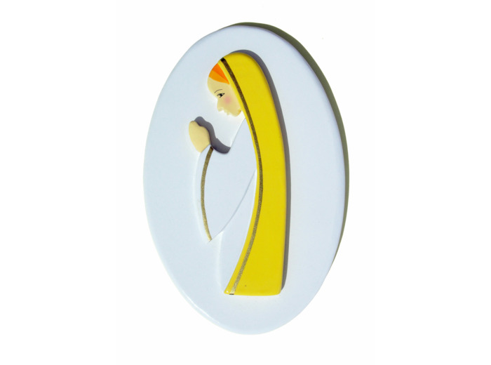 Ste Marie jaune, socle blanc 18x11cm