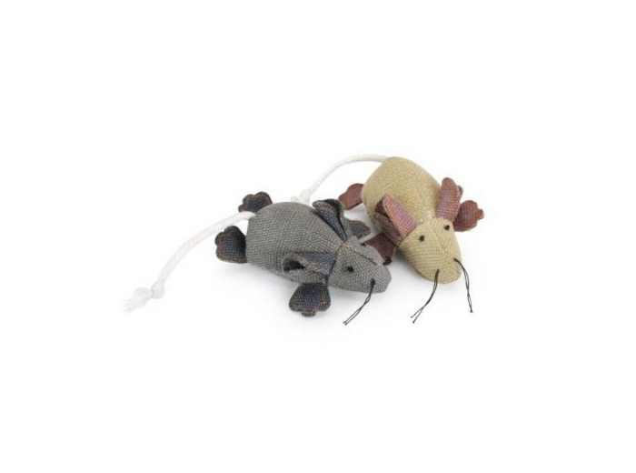 Jouet souris en toile de jute pour chat